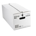 Business Source Business Source BSN42050 Storage Boxes- Letter- 12in.x24in.x10-.25in.- 12-CT- White BSN42050